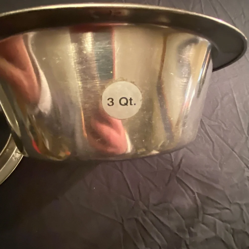 Stainless Steel Paw Print Pet Bowls - Set of 2 - each 5 quarts